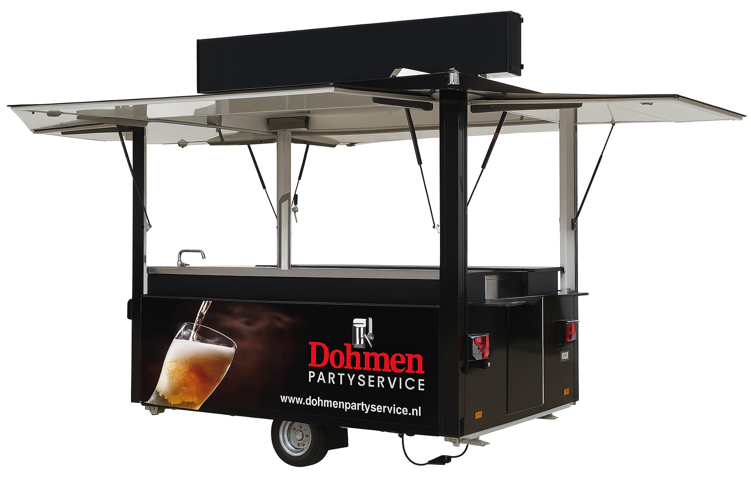 Tapwagen met 2 tapkranen & 2 koelkasten voor flessen